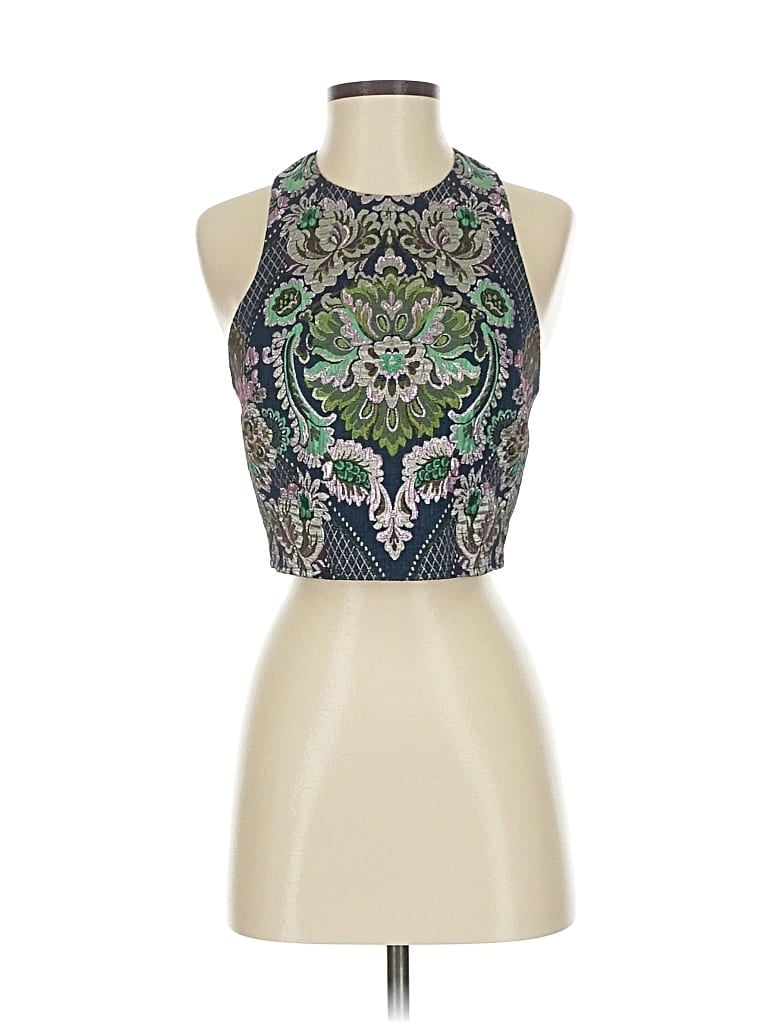 Pre-owned Express Sleeveless Top Green Halter Neckline Tops