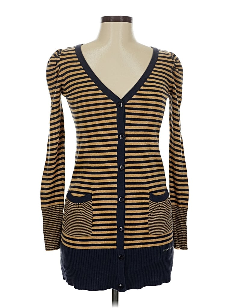 Pre-owned Dkny Jeans Cardigan Sweater In Gold