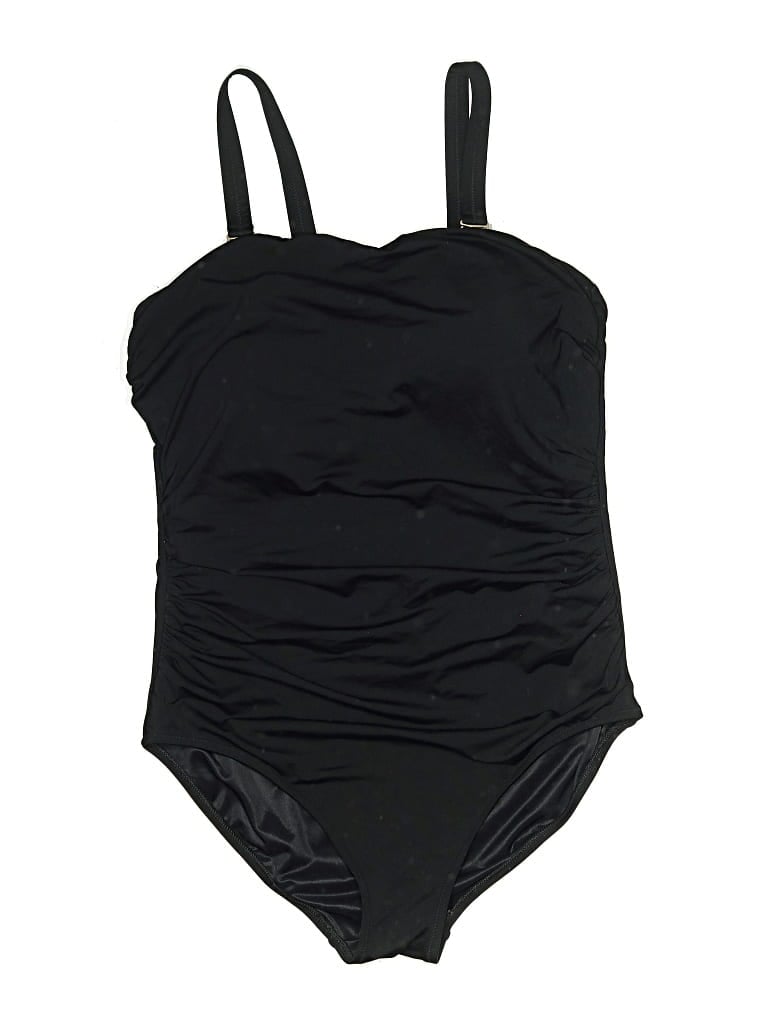 Pre-owned Lands' End One Piece Swimsuit In Black