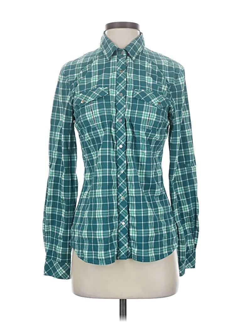 Pre-owned Rei Long Sleeve Button Down Shirt In Blue