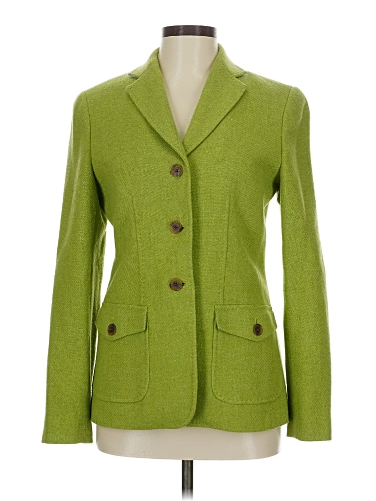 Pre-owned Lands' End Blazer Jacket In Green