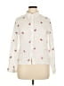 Shein 100% Cotton Print Ivory Long Sleeve Blouse Size L - photo 1