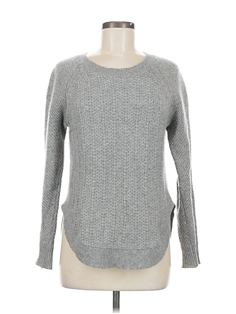 Pre-owned White + Warren Cashmere Pullover Sweater In Gray