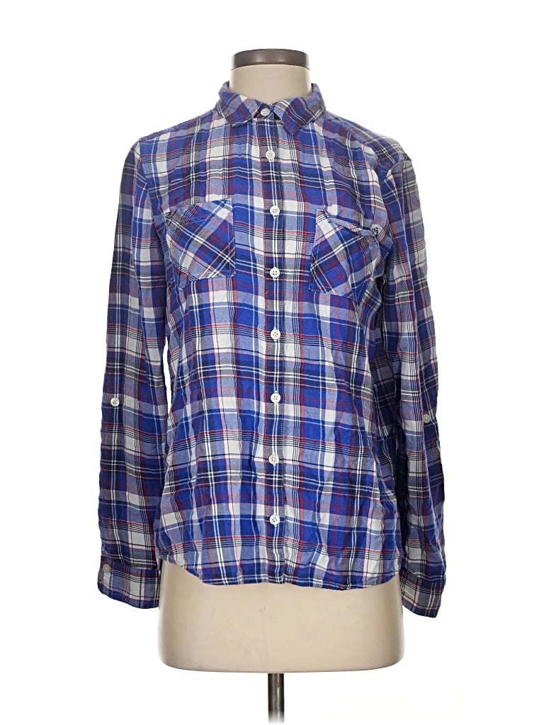 Pre-owned Caslon Long Sleeve Button Down Shirt In Blue