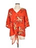 Halife Orange 3/4 Sleeve Blouse Size L - photo 1