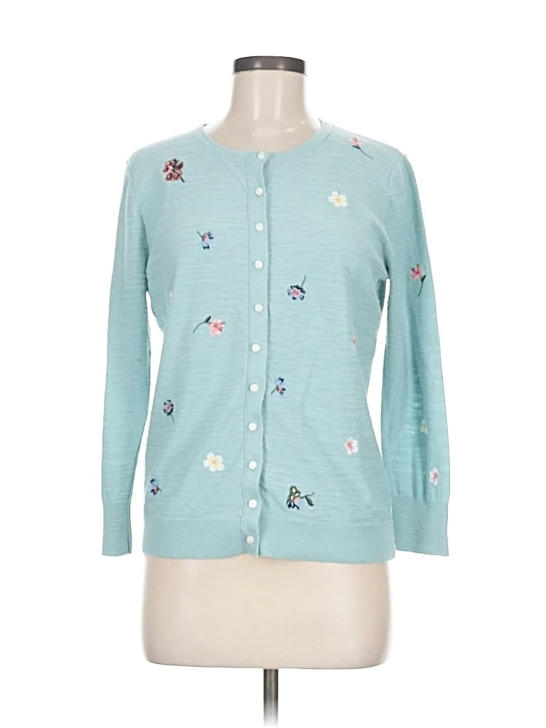 Pre-owned Ann Taylor Loft Cardigan Sweater In Blue