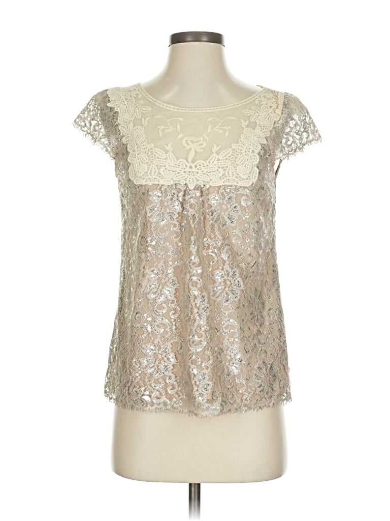 Pre-owned Hd In Paris Short Sleeve Blouse In Gray