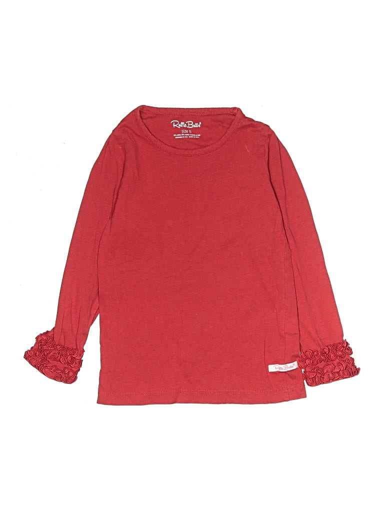 Pre-owned Ruffle Butts Kids' Long Sleeve T-shirt In Red