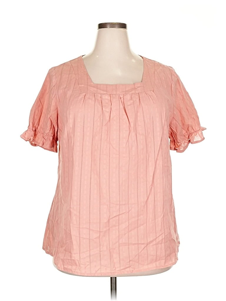 Pre-owned Bloomchic Short Sleeve Blouse In Pink