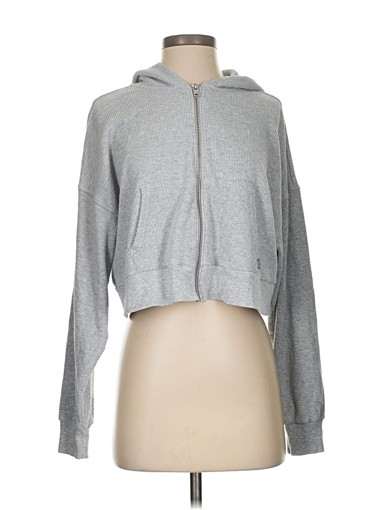 Pre-owned Tna Zip Up Hoodie In Gray