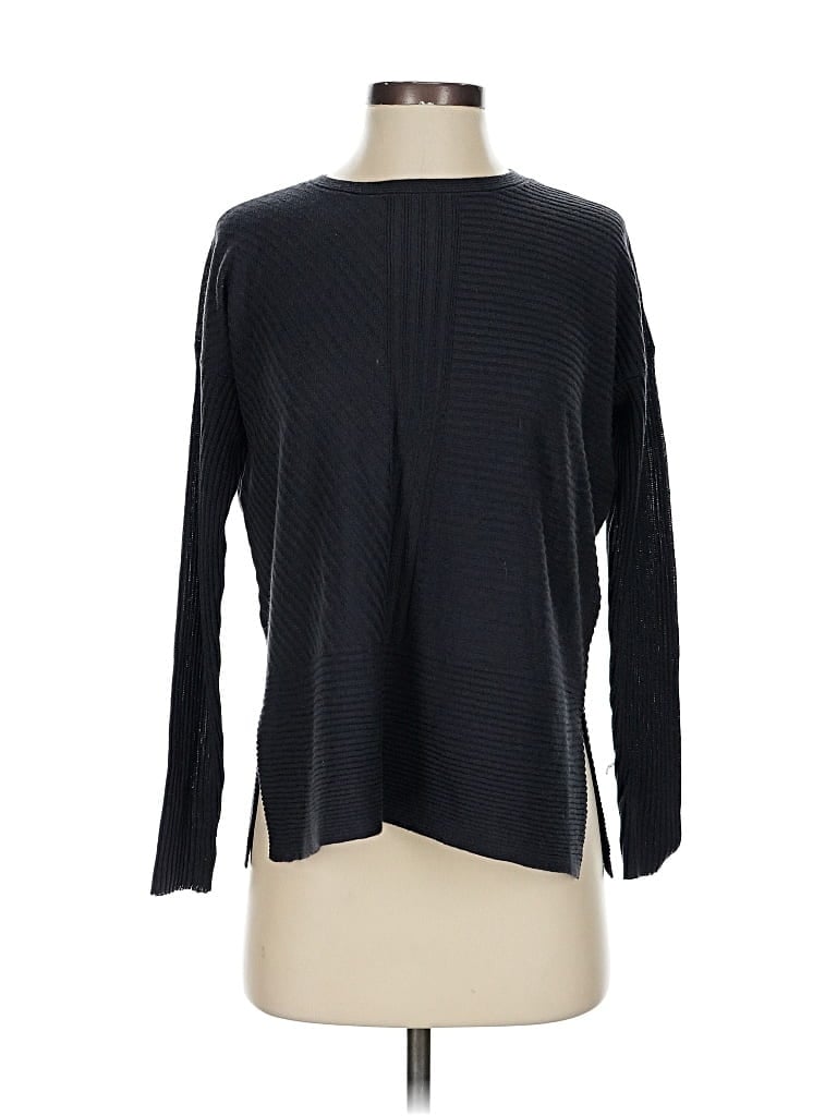 Eileen Fisher Long Sleeve Top Gray Crew Neck Tops