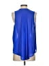 NSF 100% Silk Blue Sleeveless Silk Top Size S - photo 2