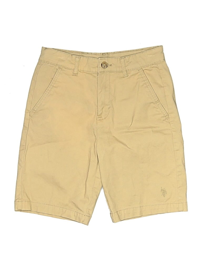 Pre-owned U.s. Polo Assn Kids' Khaki Shorts In Brown