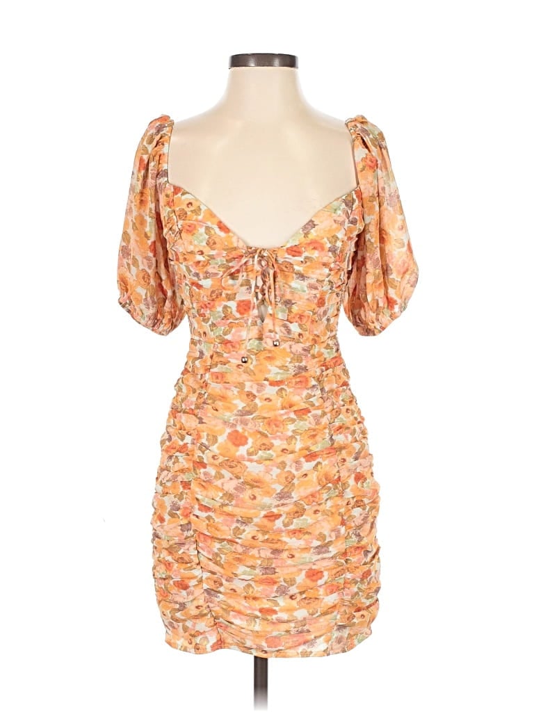 Pre-owned Saints + Secrets Cocktail Dress In Orange