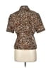 M.H.M. Melissa Harper 100% Polyester Animal Print Brown Short Sleeve Blouse Size 10 - photo 2
