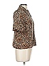 M.H.M. Melissa Harper 100% Polyester Animal Print Brown Short Sleeve Blouse Size 10 - photo 4