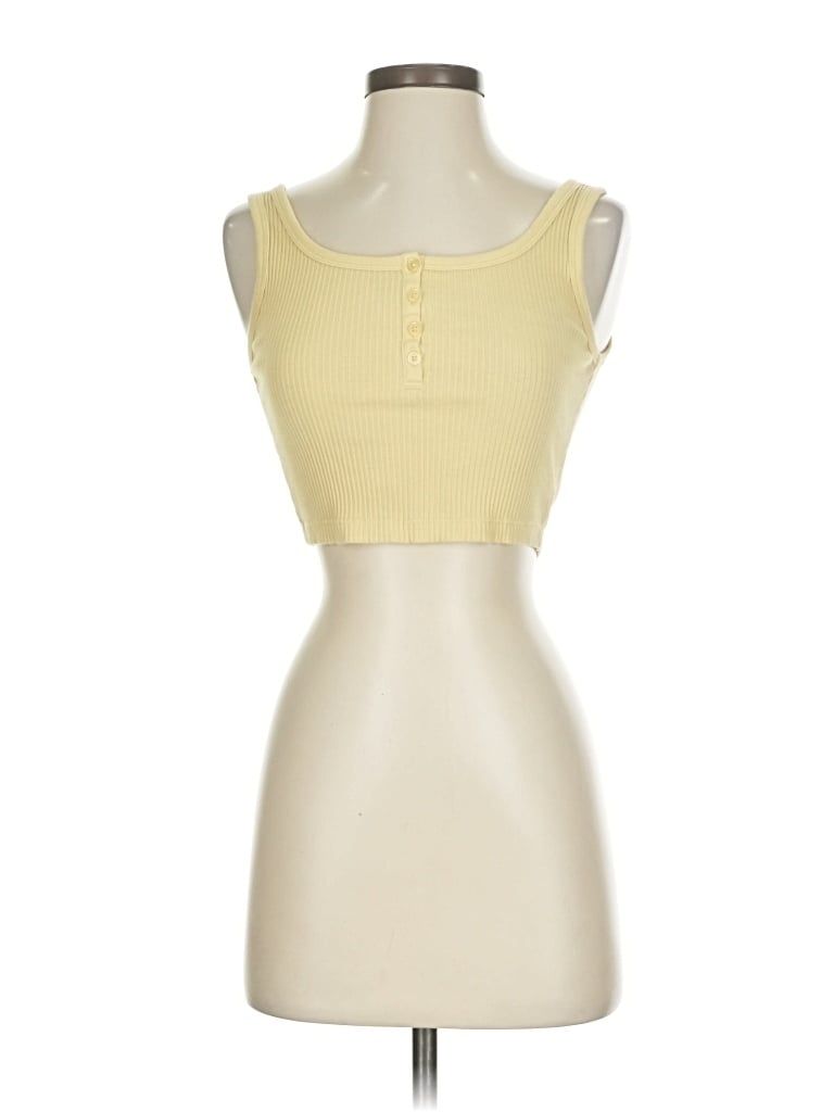 Pre-owned Uniqlo Tube Top Yellow Strapless Neckline Tops