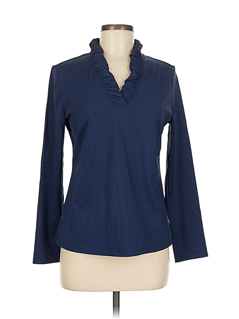 Pre-owned Assorted Brands Long Sleeve Blouse In Blue