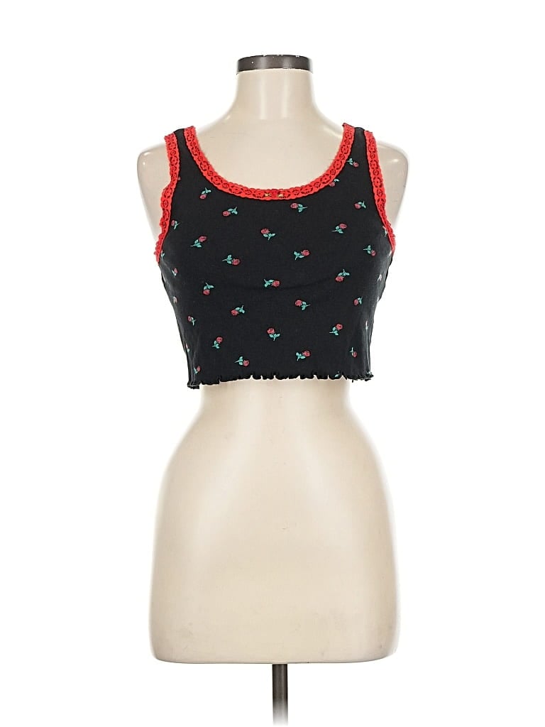 Pre-owned Love Peace & Lazy Days Sleeveless Top Black Sweetheart Neckline Tops