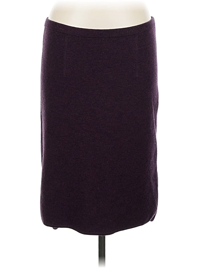 Pre-owned Eileen Fisher Wool Skirt In Purple