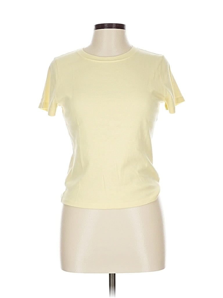 Pre-owned Hollister Short Sleeve T-shirt In Yellow
