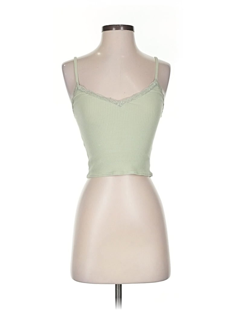 Pre-owned Urban Outfitters Tank Top Green Sweetheart Neckline Tops