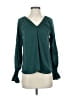 Vince Camuto 100% Polyester Teal Long Sleeve Blouse Size XXS - photo 1