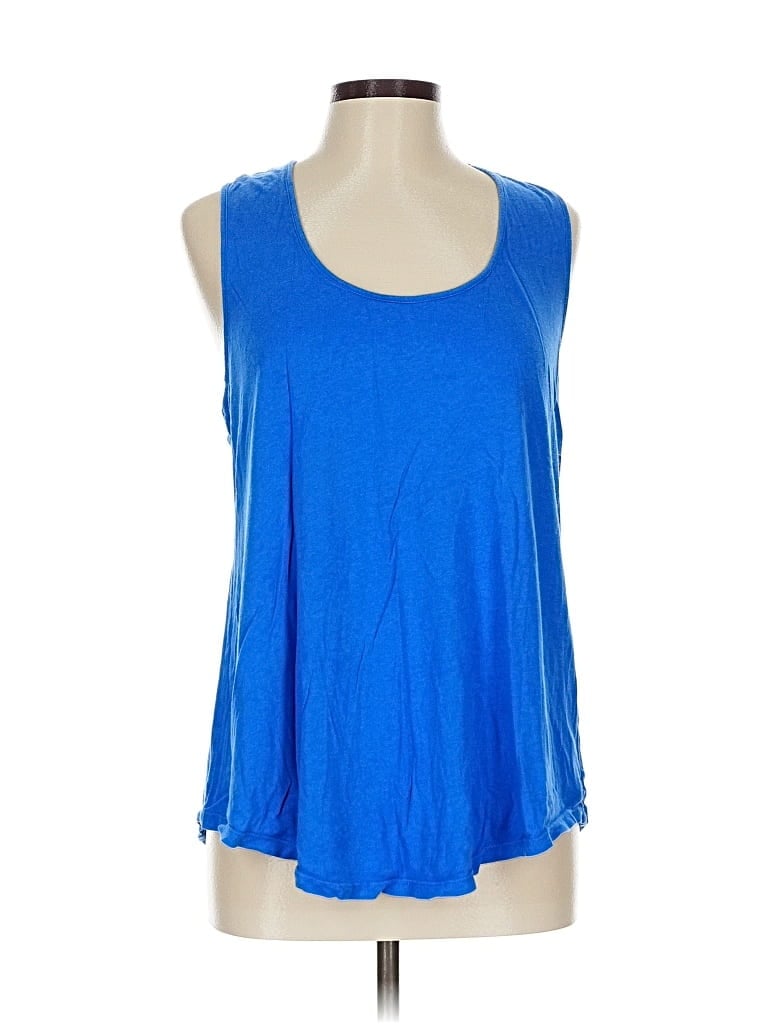 Pre-owned Emma & Sam Tank Top Blue Halter Neckline Tops