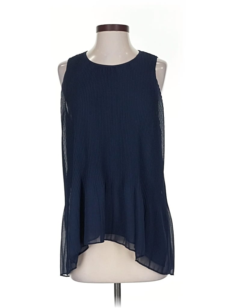 Pre-owned Zara Basic Sleeveless Blouse In Blue