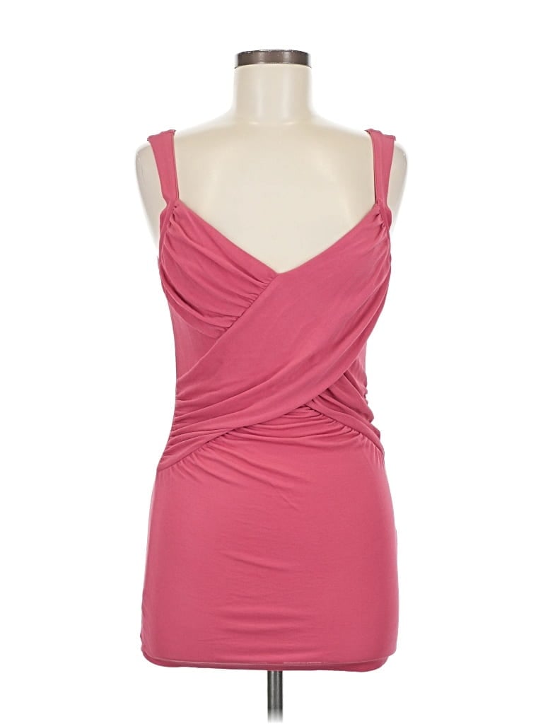 Pre-owned Dkny Sleeveless Silk Top Pink Sweetheart Neckline Tops