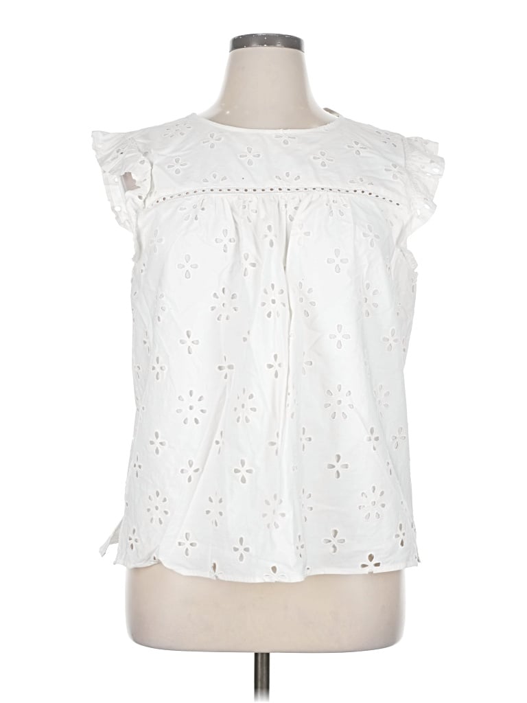 Ann Taylor Loft Sleeveless Blouse In White