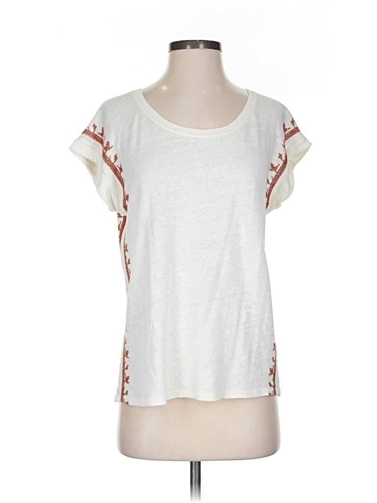 Pre-owned Garnet Hill Short Sleeve T-shirt In White