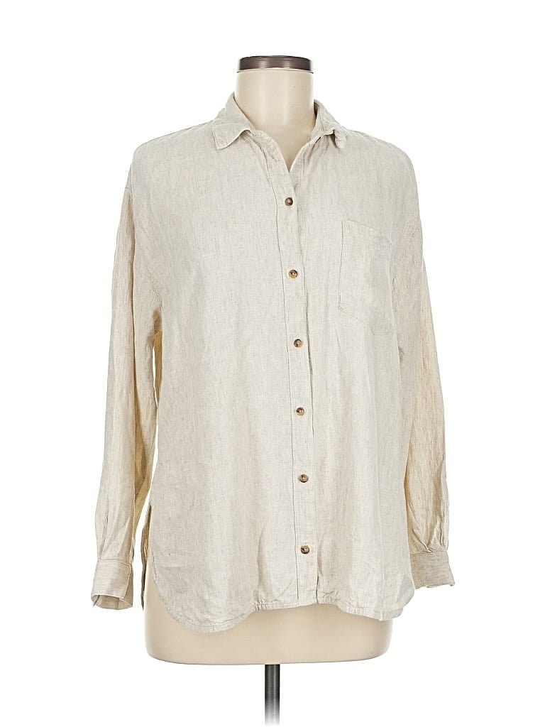 Pre-owned Old Navy Long Sleeve Button Down Shirt In White