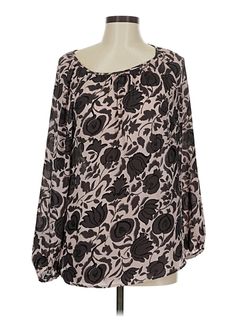 Pre-owned Ann Taylor Loft Long Sleeve Blouse In Brown