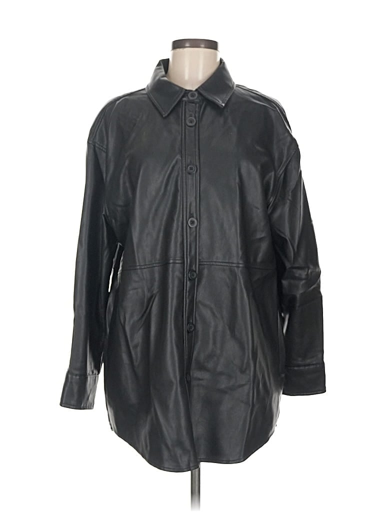 Pre-owned Black Tape_ 3/4 Sleeve Button Down Shirt In Black