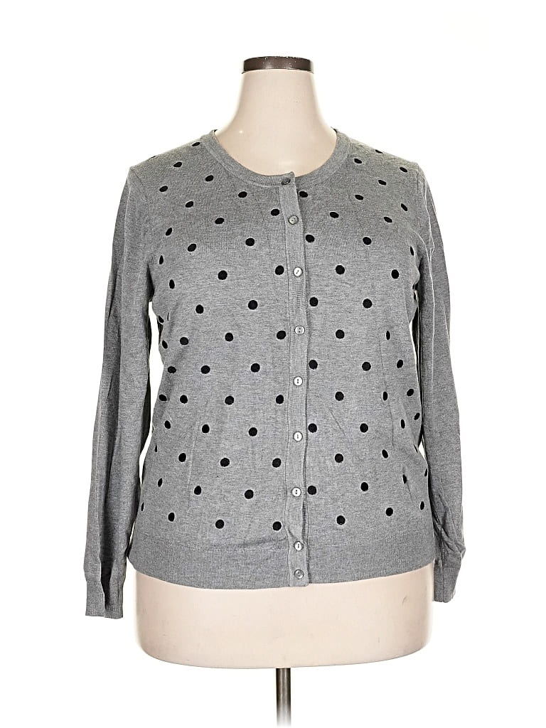 Pre-owned Croft & Barrow Long Sleeve Top Gray Crew Neck Tops