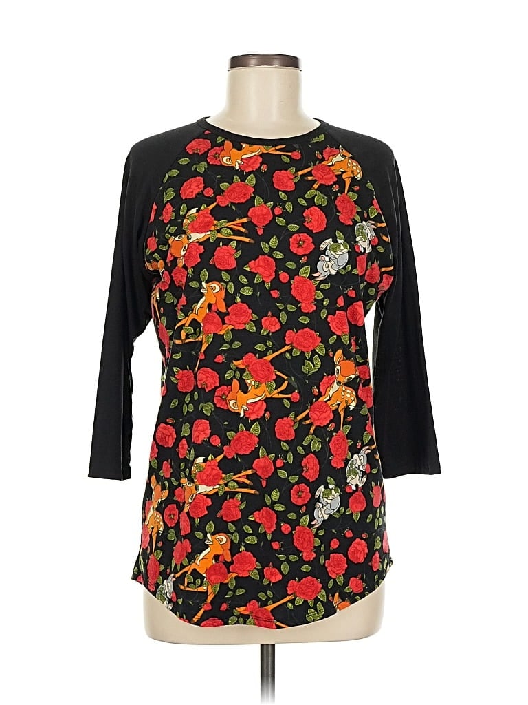 Pre-owned Lularoe 3/4 Sleeve T-shirt In Black