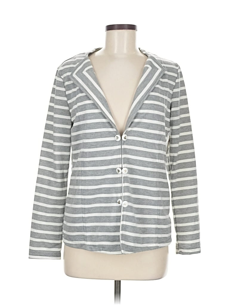 Pre-owned Charming Charlie Blazer Jacket In Gray