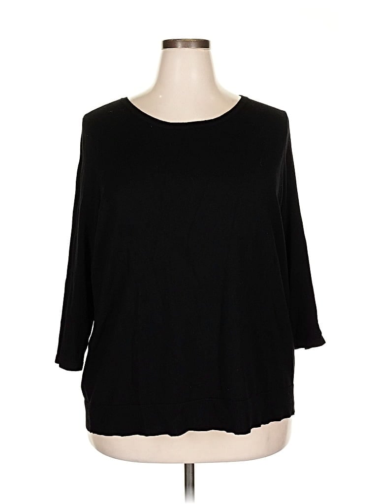 Pre-owned 89th & Madison Pullover Sweater In Black