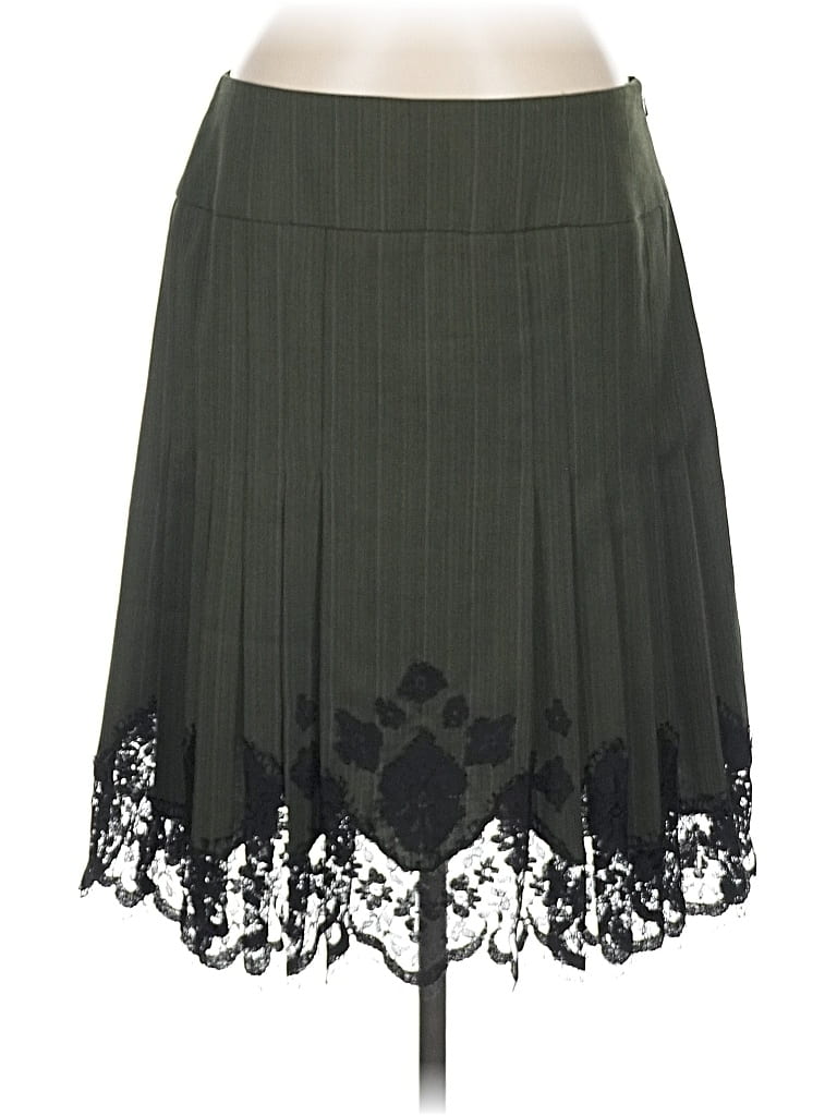 Pre-owned Kay Unger Wool Skirt In Green