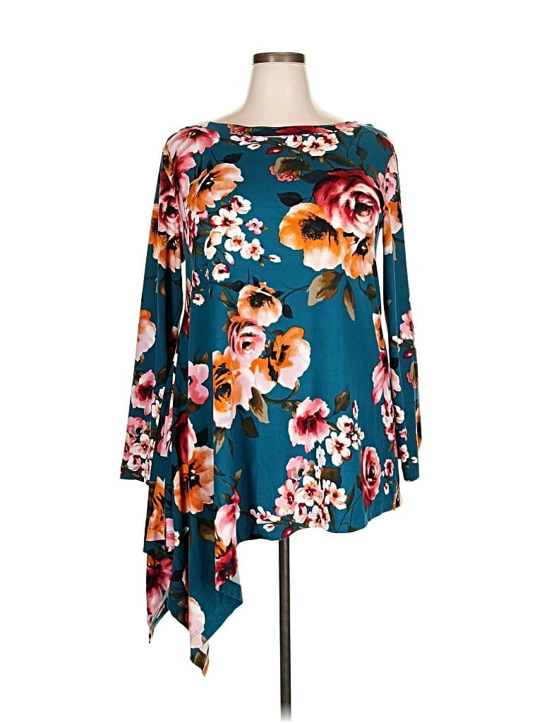 Pre-owned Agnes & Dora Long Sleeve Blouse In Blue