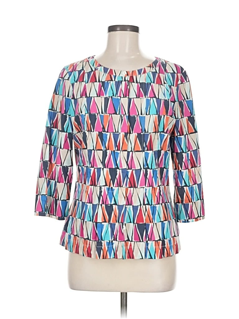 Pre-owned Doncaster Collection 3/4 Sleeve Blouse In Blue