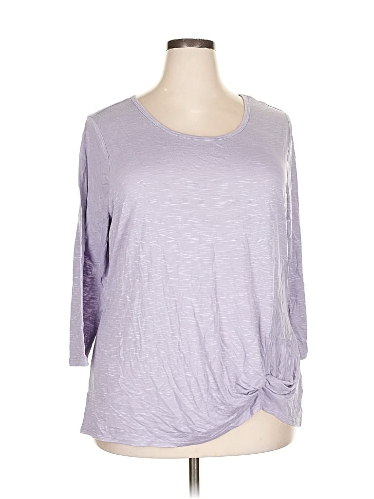Pre-owned Maurices 3/4 Sleeve T-shirt In Purple