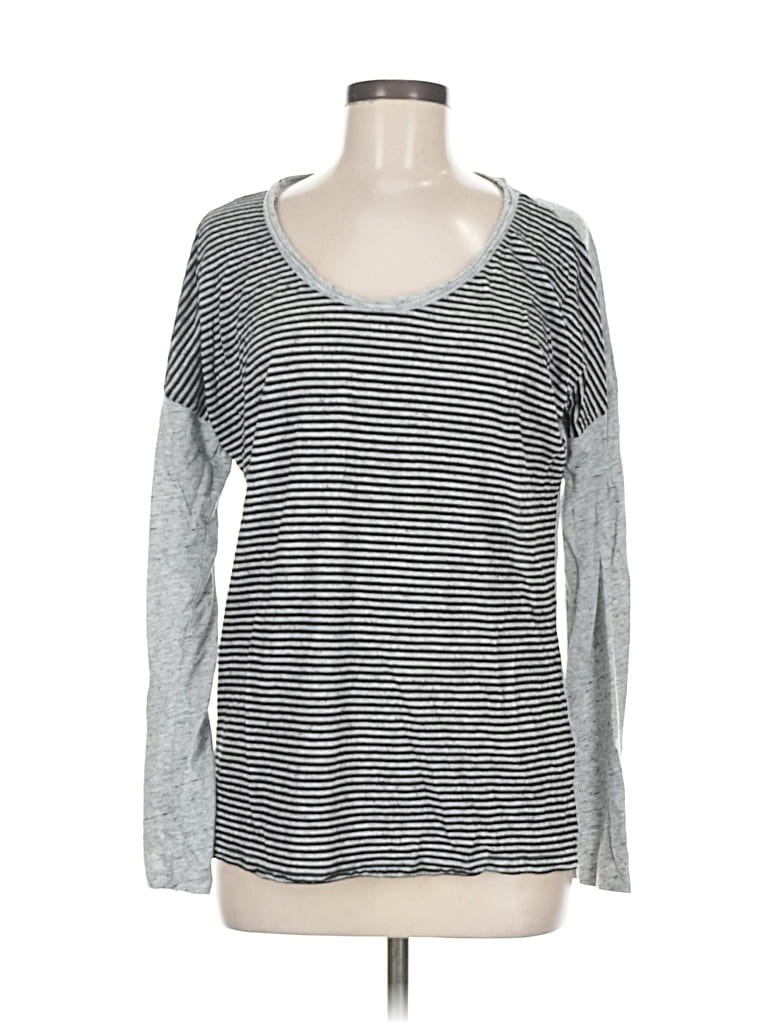 Pre-owned Velvet Long Sleeve T-shirt In Gray