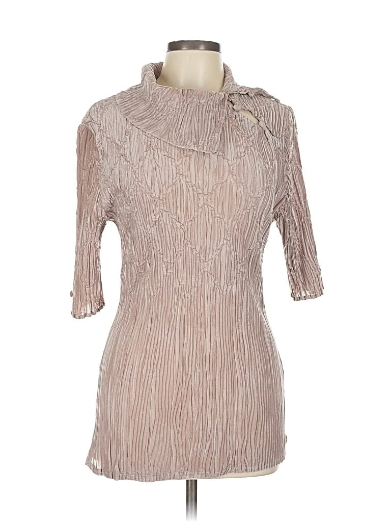 Pre-owned Luxe 3/4 Sleeve Blouse In Brown