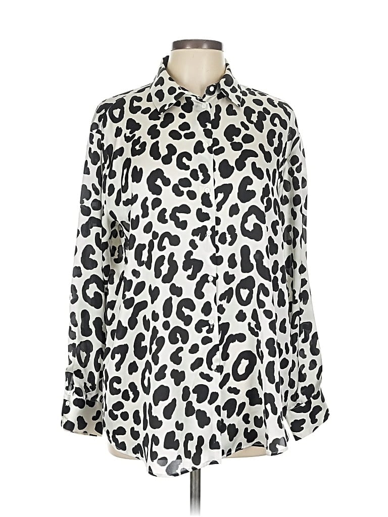 Pre-owned Zara Long Sleeve Blouse In White