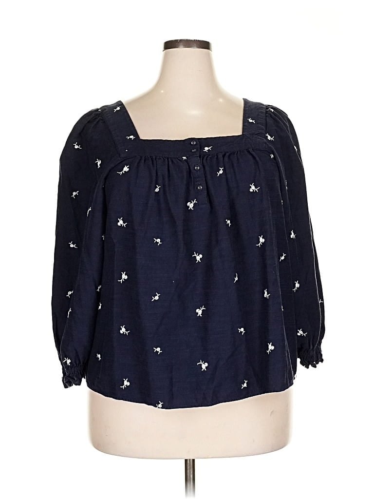Pre-owned Lc Lauren Conrad 3/4 Sleeve Blouse In Blue