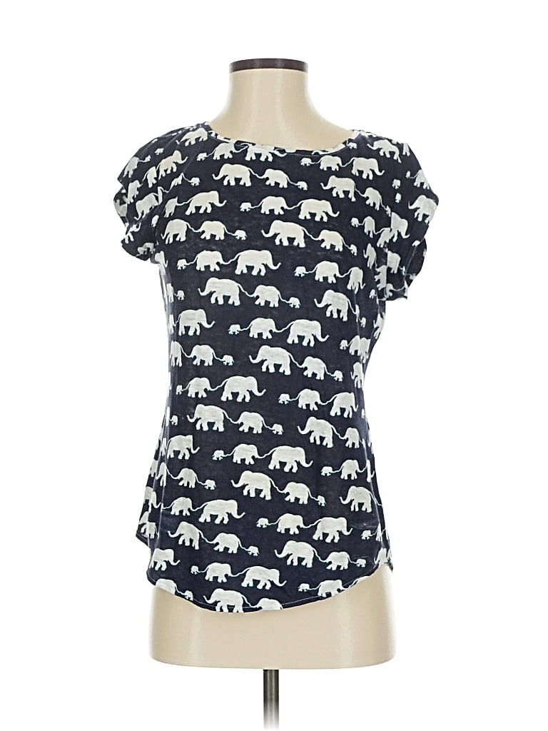 Pre-owned Ann Taylor Loft Short Sleeve T-shirt In Blue