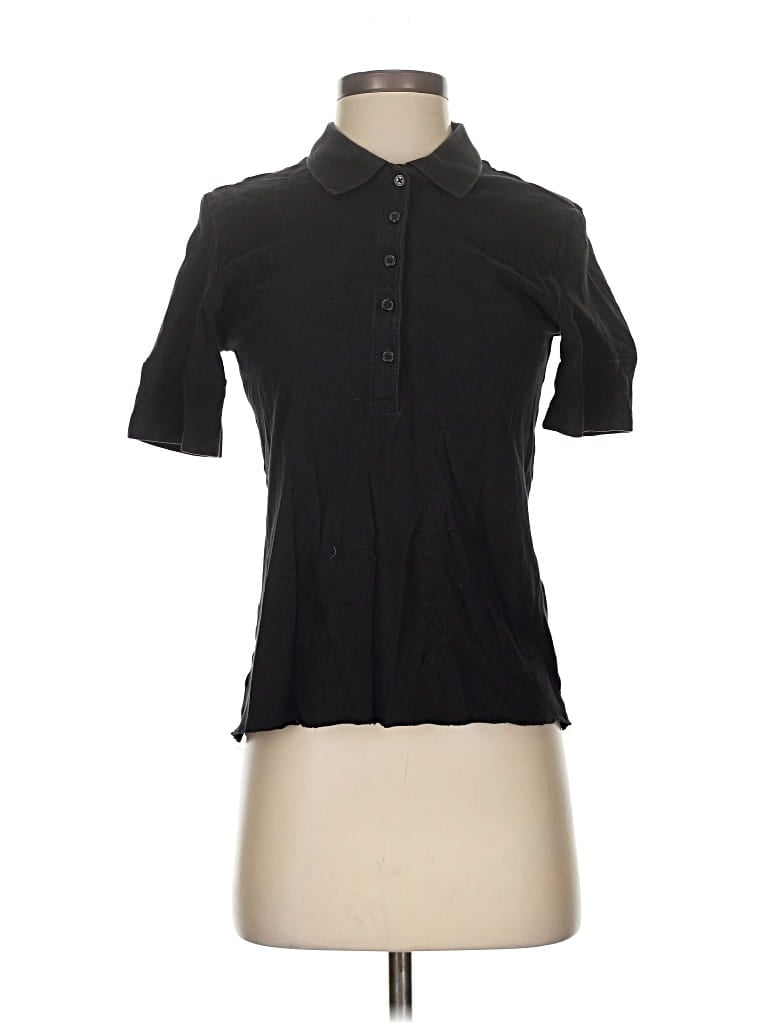 Pre-owned Time And Tru Short Sleeve Blouse In Black