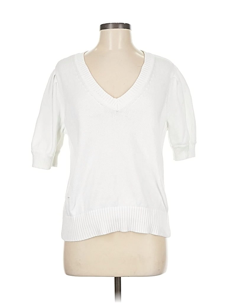 Pre-owned Ann Taylor Loft Pullover Sweater In White